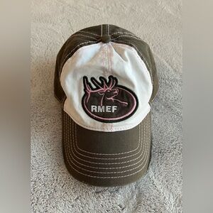 White, Brown, & Pink RMEF Women’s Dad Baseball Hat